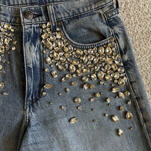 rag & bone featherweight Sophie wide-legged jeans with jewels